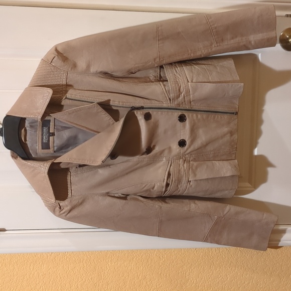 Leather Jacket Beige Size M - Picture 2 of 13